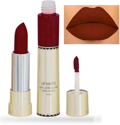 Latixmat LONG LASTING & WATER PROOF DUAL KISS PROOF WINE LIPSTICK(WINE, 8 g)