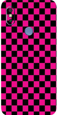 Mclaxa Black&Pink Checkers Mobile Back Skin., Black&Pink Checkers, Mi Redmi Y2 Mobile Skin(Black&Pink Checkers Skin With Super Matte Finish.)