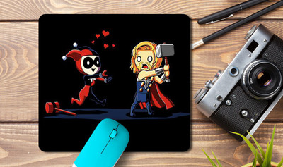 kd retail Printed mousepad for laptop/Desktop A4 Non Slip Base Mousepad(Black)