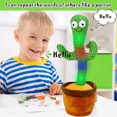 play run ™Dancing Cactus Talking Toy, Cactus Plush Toy, Wriggle & Singing Repeat(Multicolor)