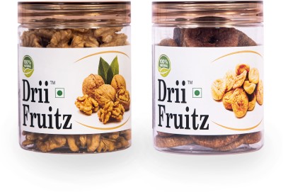 driifruitz Premium California Walnut Kernels & Anjeer(Dried Fig)250gm each,2*250gm(Pack 2) Walnuts, Figs(2 x 250 g)