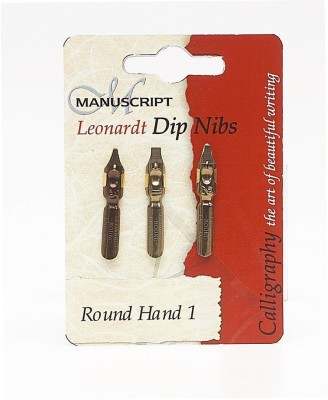 Manuscript Leonardt Round Hand Nib Set of 3 Nib(Ink Color - Brown)