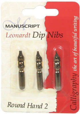 Manuscript Leonardt Round Hand Set of 3 Nib(Ink Color - Brown)