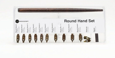 Manuscript Leonardt Round Hand Dip Pen & Set Of Nib(Ink Color - Brown)