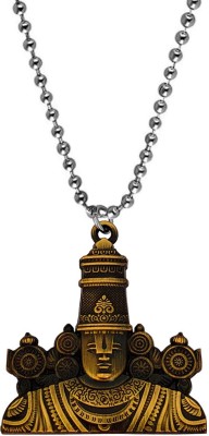 M Men Style Lord Venkateswara Tirupati Balaji Spiritual Jewellery Gold-plated Zinc, Metal