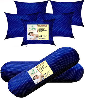 ACTOS Microfibre Geometric Bolster Pack of 7(Blue)