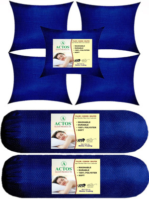 ACTOS Microfibre Geometric Bolster Pack of 7(Blue)