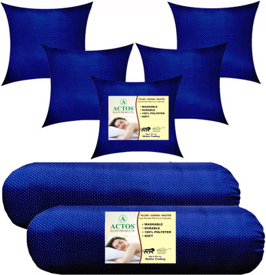 ACTOS Microfibre Geometric Bolster Pack of 7(Blue)