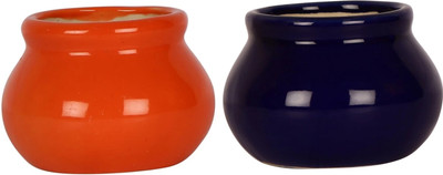 OriginalCeramics SMALL MATKI SHAPE CERAMIC PLANTER Plant Container Set(Pack of 2, Ceramic)