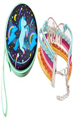 Tera13 Unicorn Magic Bracelets Collectible Bracelet Unicorn Coin Pouch tin Box Coin Purse(Pack of 2)