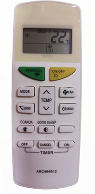 Ehop ARC484B12 Compatible Remote Control for Ac with PowerChill function (VE-132C) Daikin Remote Controller(White)