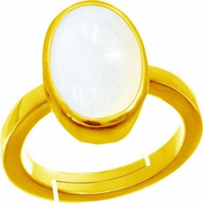 Chopra Gems Natural Certified Opal Astrological Gemstone Ring for Women & Men Brass Opal Gold Plated Ring