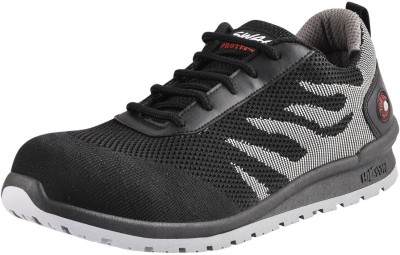 Hillson Steel Toe Synthetic Leather Safety Shoe(Black, S1, Size 8)