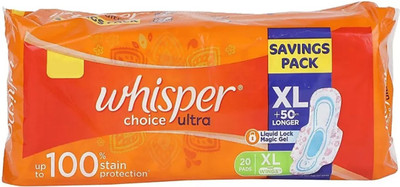Whisper Choice Ultra XL Wings ( 20 pads ) Sanitary Pad(Pack of 20)