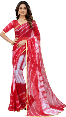 A To Z Cart Printed Bollywood Chiffon Saree(Red)