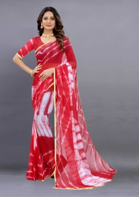 KV Fashion Printed Bollywood Chiffon Saree(Red)