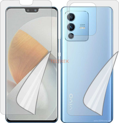 TELTREK Front and Back Tempered Glass for VIVO S12 PRO V2163A (Edge To Edge TPU Full Coverage)(Pack of 2)