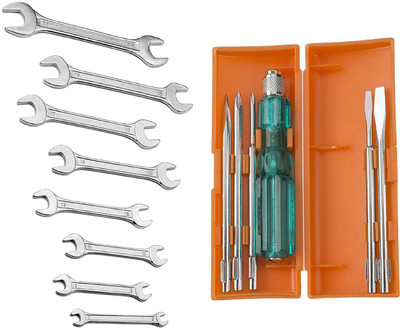 Exotic Arcade Tool Kit Set || 6 Pcs Screwdriver Set + 8 Pcs Double Ended Spanner Set || Combination Screwdriver Set(Pack of 14)