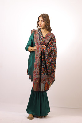 swi stylish Wool Woven Women Shawl(Multicolor)