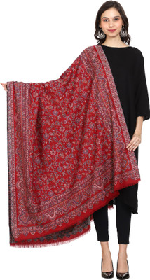 swi stylish Wool Woven Women Shawl(Maroon)