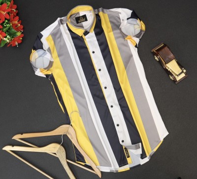 Nik Men Striped Casual Multicolor Shirt