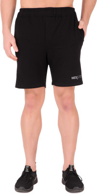 Nexstep Solid Men Black Cycling Shorts