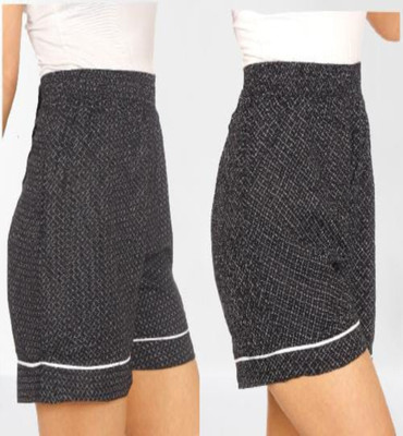 Goodpoint Printed Women Black Night Shorts