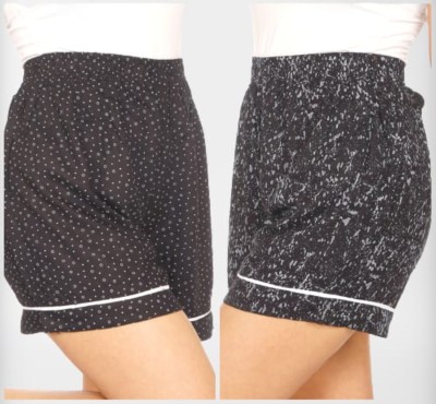 Goodpoint Printed Women Black Night Shorts