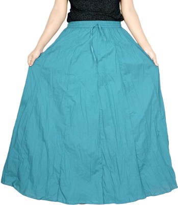 Sttoffa S Solid Women Flared Blue Skirt