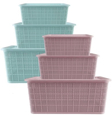 Selvel Polypropylene Polypropylene Storage Basket (Pack of 2) Storage Basket(Pack of 2)