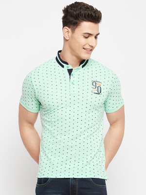 DUKE Printed Men Polo Neck Green T-Shirt