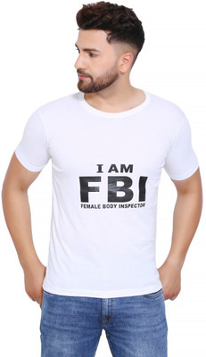 Seven Rocks Striped Men Round Neck White T-Shirt