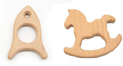 Enorme Organic Non Toxic Wooden Teethers For Babies ( Fish & Horse ) Teether(Brown)