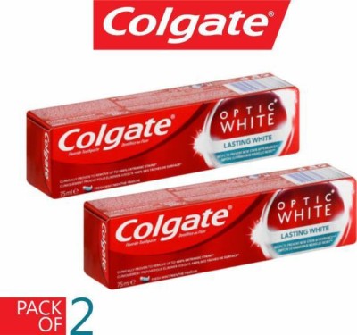 Colgate Optic White Lasting White Whitening Toothpaste – Value Pack – 2 x 75ml Toothpaste  (150 ml, Pack of 2)