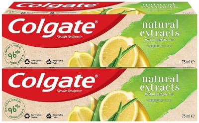 Colgate Natural Ultimate Fresh with Lemon and Aloe Vera Toothpaste 75ml Pack of 2 Toothpaste  (150 ml, Pack of 2)