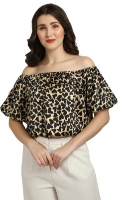 Smarty Pants Casual Animal Print Women Black Top