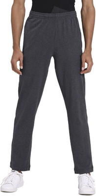 PUMA Zippered Jersey Pants Printed Men Grey Track Pants