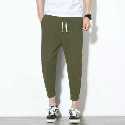 Purser Solid Men Dark Green Track Pants
