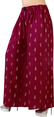 AREEBA COLLECTION Flared Women Maroon Trousers