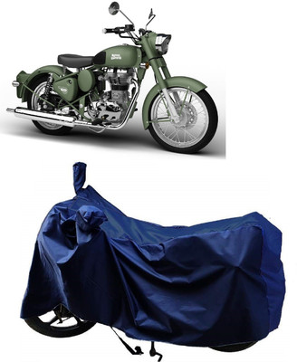 AutoFave Two Wheeler Cover for Royal Enfield(Battle Green, Blue)