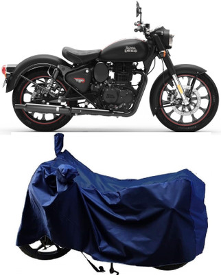 AutoFave Two Wheeler Cover for Royal Enfield(Classic Stealth Black, Blue)
