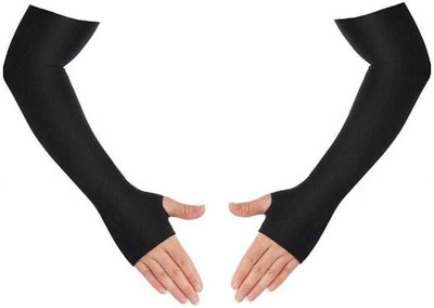 let's silim Cotton Arm Sleeve For Men & Women(Free, Black)