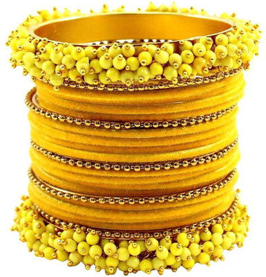 T4 JEWELS Brass, Alloy Beads Gold-plated Bangle Set(Pack of 24)