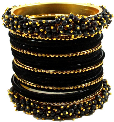T4 JEWELS Brass, Alloy Beads Gold-plated Bangle Set(Pack of 24)