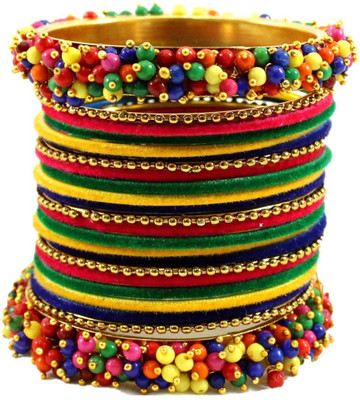 T4 JEWELS Brass, Alloy Beads Gold-plated Bangle Set(Pack of 24)