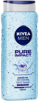 NIVEA PURE IMPACT PURIFYING SHOWER GEL 500 ML X 1(3 x 166.67 g)