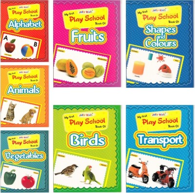 Jolly Kids My First Play School Picture Book Set of 7| Alphabet, Vegetables, Fruits, Animals, Birds, Transport etc(Paperback, Jolly Kids)