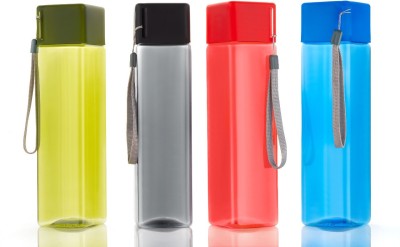 DND Unique Square shape Water Bottle (4pcs set with Multicolours) 1000 ml Bottle(Pack of 4, Red, Black, Green, Blue, Plastic)