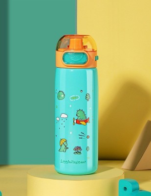 WONDER CREATURES Water Bottle for Kids,Hot and Cold,Stainless Steel Thermos Insulated Bottle 410 ml Bottle(Pack of 1, Green, Steel)