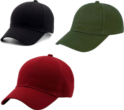 ZACHARIAS Solid Sports/Regular Cap Cap(Pack of 3)